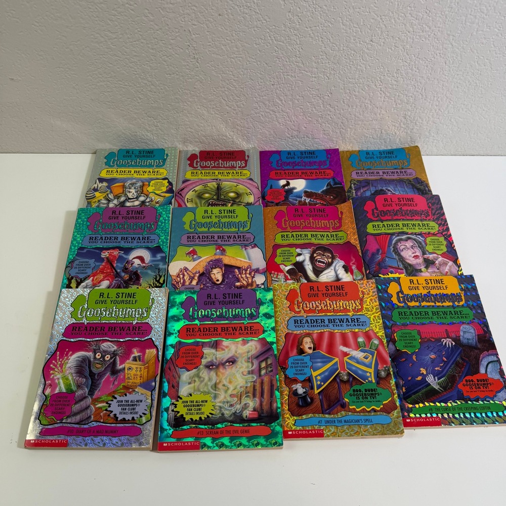 Give Yourself Goosebumps Lot 12 Books R.L. Stine Holographic Covers Vintage 90s